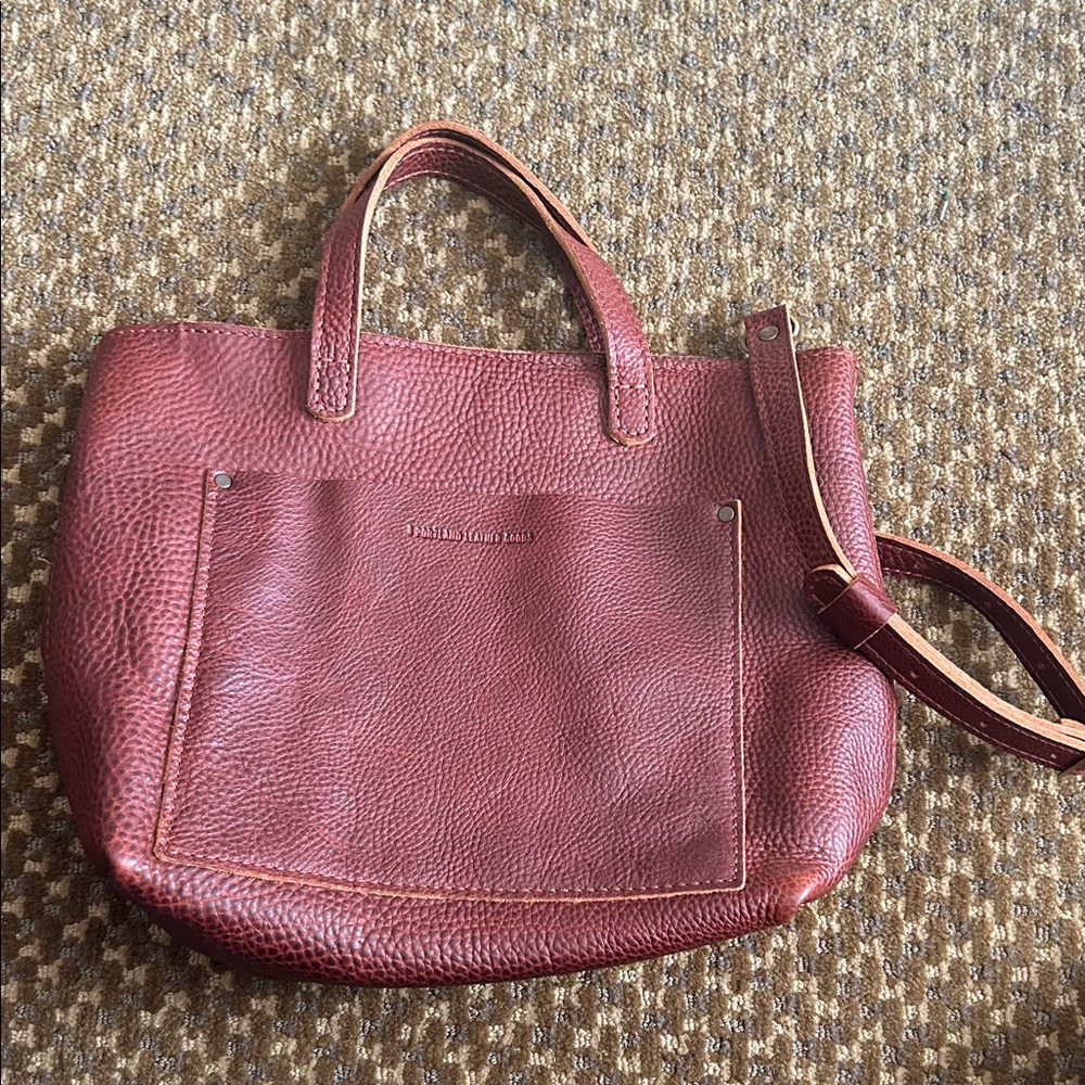 NWOT Portland Leather Women's Brown Mini Crossbody tote Bag - Picture 2 of 8
